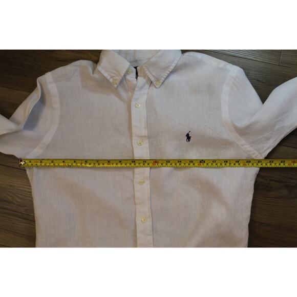 Ralph Lauren Classic Fit White 100% Linen Button-Down Shirt Men’s Small - Picture 7 of 8